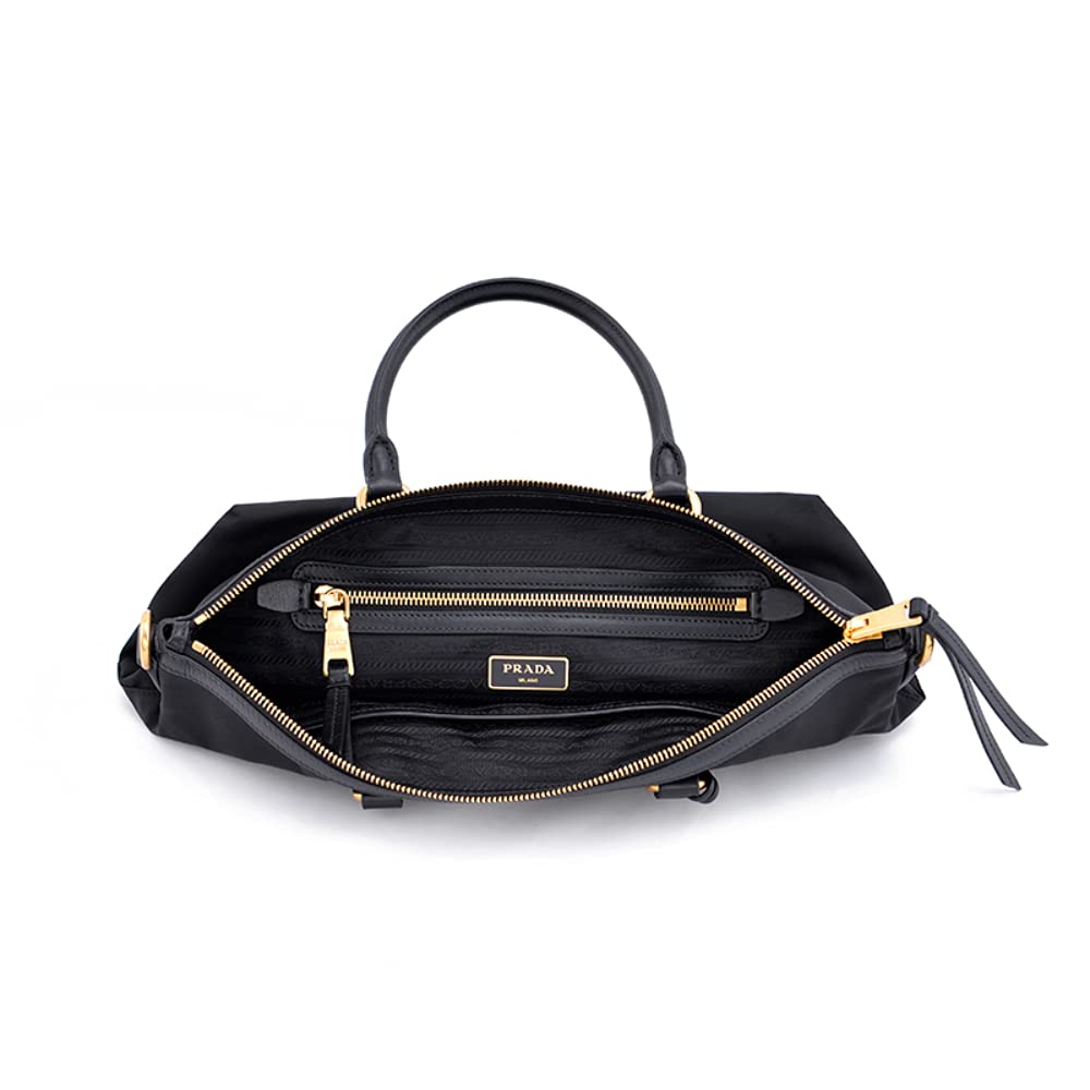 Prada Black Tessuto Nylon Two-Way Satchel Handbag for Women New