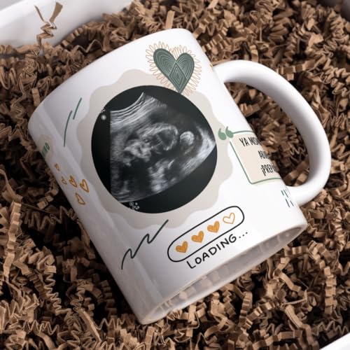 Nomart Caneca de ultrassom personalizável, anunciar a chegada do bebé, presente futuro avô, presente futura avó, canecas personalizadas para futuros pais, será avô