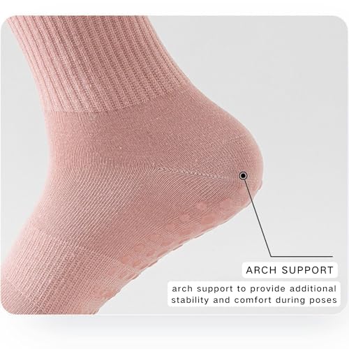 Image of Pilates Socks with Grips for Women Yoga Socks Barre Socks Non Slip Socks 2 packs
