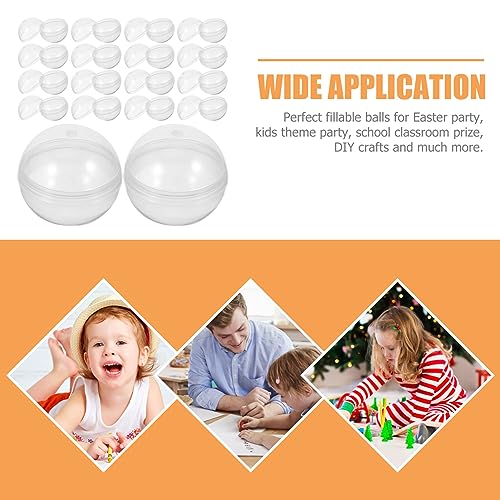Homoyoyo 100pcs Fillable Transparent Ball Ornament Bauble, Christmas tree decorations Baubles Clear Plastic Fillable Baubles - Image 4