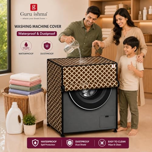 Image of Front Load Fully Automatic Washing Machine Cover for 8.5kg to 10kg | Waterproof & Dustproof Polyester Cover with Zip Closure | Suitable with Samsung, IFB, LG, Bosch & More (67 x 67 x 87 cm)
