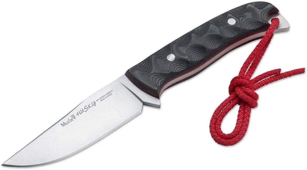 LO TRINCO YO Muela HUSKY-10M hoja de acero MoVa de 10 cm y empuñadura de micarta negra 3D para Caza, Pesca, Supervivencia y Bushcraft