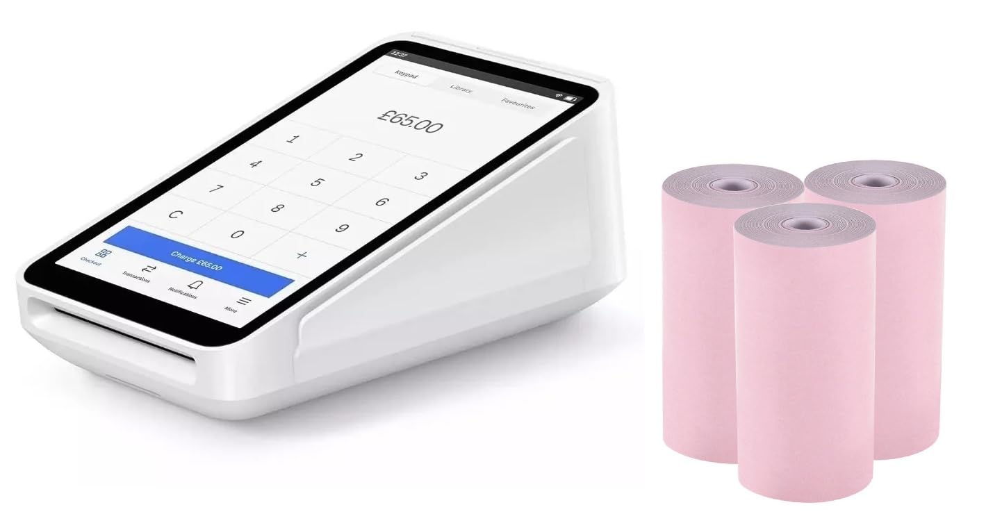 Pink Replacement Receipt Paper for Square Terminal, 20 Rolls