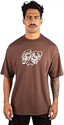 Camiseta Oversized Masculina Streetwear Trace Black Two Face 100% Algodão Premium 30.1 Penteado