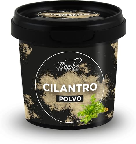 Cilantro en Polvo Bembo 60 g | Especia Natural y Aromática | Sin Glutammati, Antiaglomerantes, Colorantes | Envase anti luz, anti-oxidación, reciclable y reutilizable