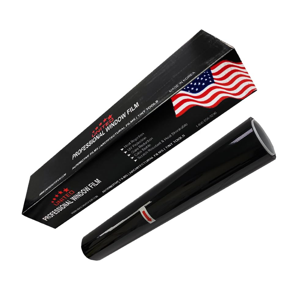 United Window Tint 20in 100'Ft Nano Carbon Film 2Ply Charcoal 15% VLT - Clear PET Privacy Window Tint for Car, Home, Blocks UV/IR Rays, Reduce Heat &