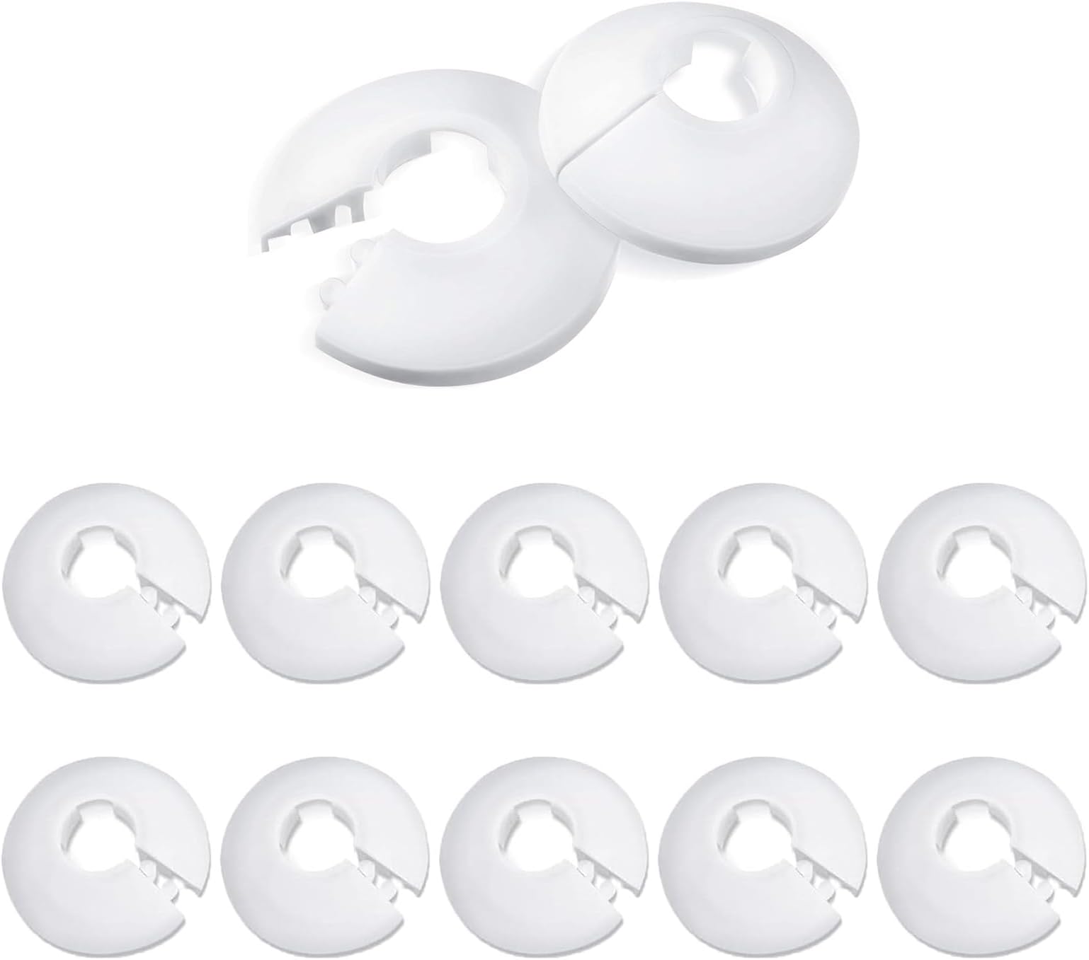 12 PCS Plastic Radiator Pipe Covers White Pipe Collars, Pipe Decoration Cover, White Radiator Pipe Collars, Water Pipe Covers Fit for 15 mm Diameter Pipe