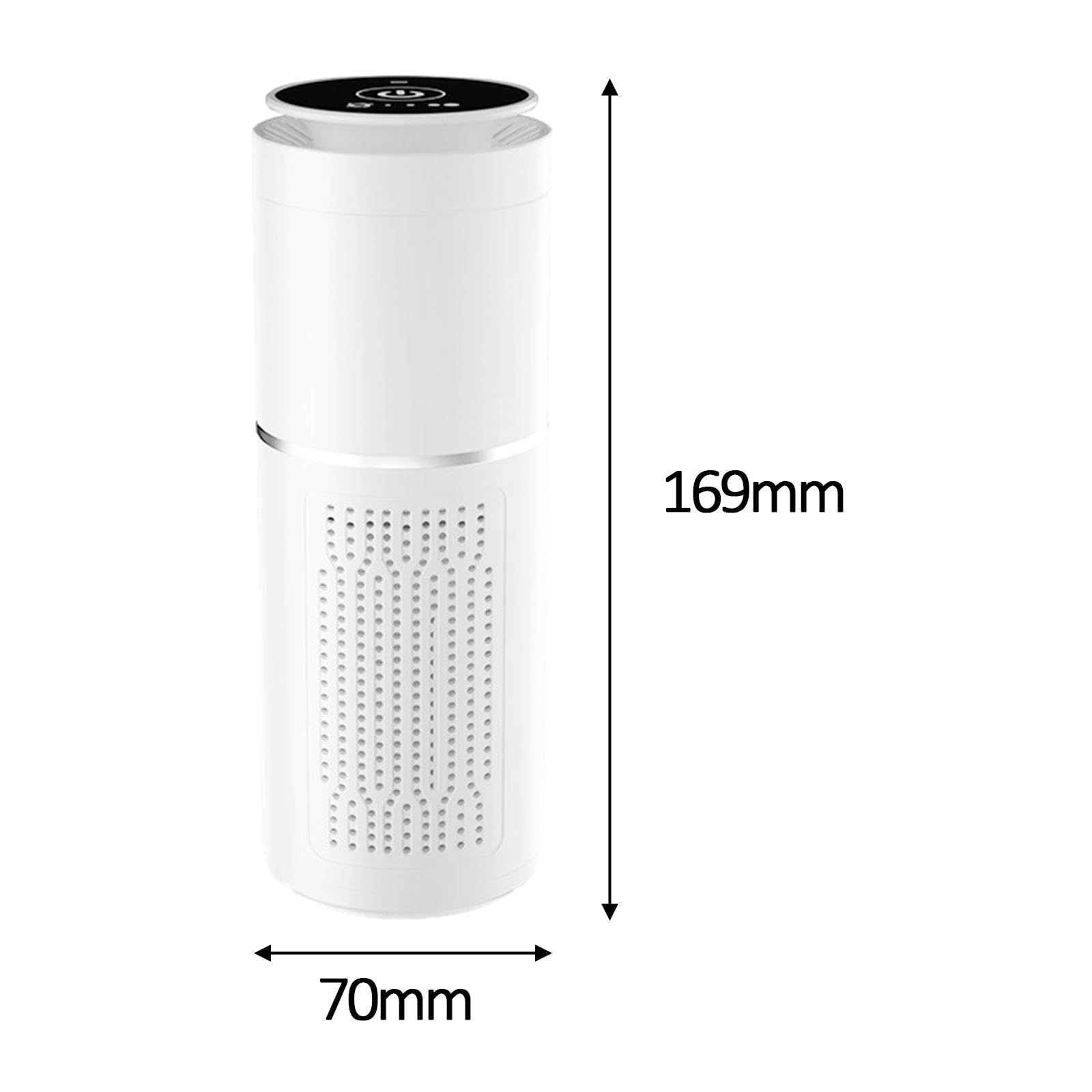 Purificador de Aire silencioso para Coche, generador Iones Negativos, desodorizante para Oficina, Sala Estar, Uso multiescena, Escritorio(White)