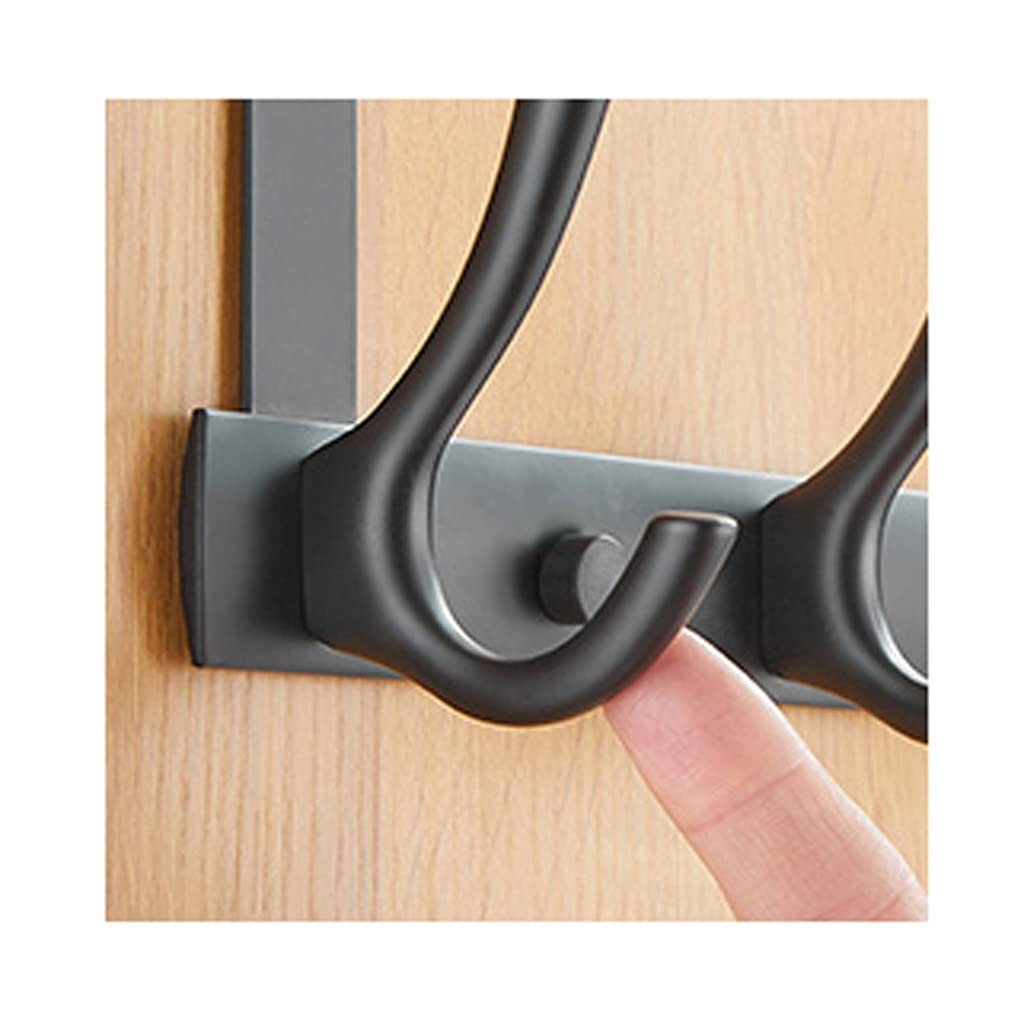 CFWSHJ caihuashopping Percheros Gancho para Puerta, Colgador de Puerta de Aluminio Espacial, Utilizado para Colgar Abrigos, Albornoces, Sombreros, Ropa, Toallas, Toallero (5 6 7 Gancho Negro) Gancho