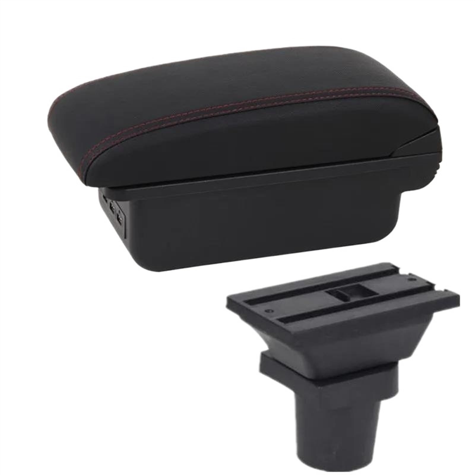 DYDGUTUFB For Toyota For Yaris For Vitz Hatchback 1998-2005 Car Armrest Box Interior Storage Box Accessories (B1 red line 3USB)