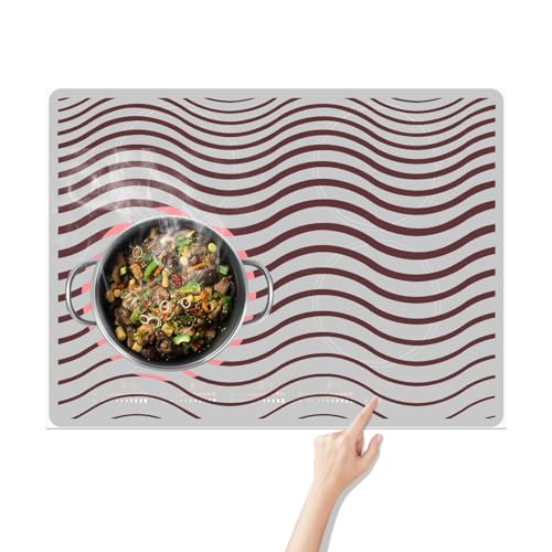 KitchenRaku Induction Cooktop Protector Mat 20.8x24 inch, Advanced (Magnetic) Electric Stove Burner Covers Antiscratch as Induction Cooktop Cover, Glass Top Stove Cover, or Electric Stove Top