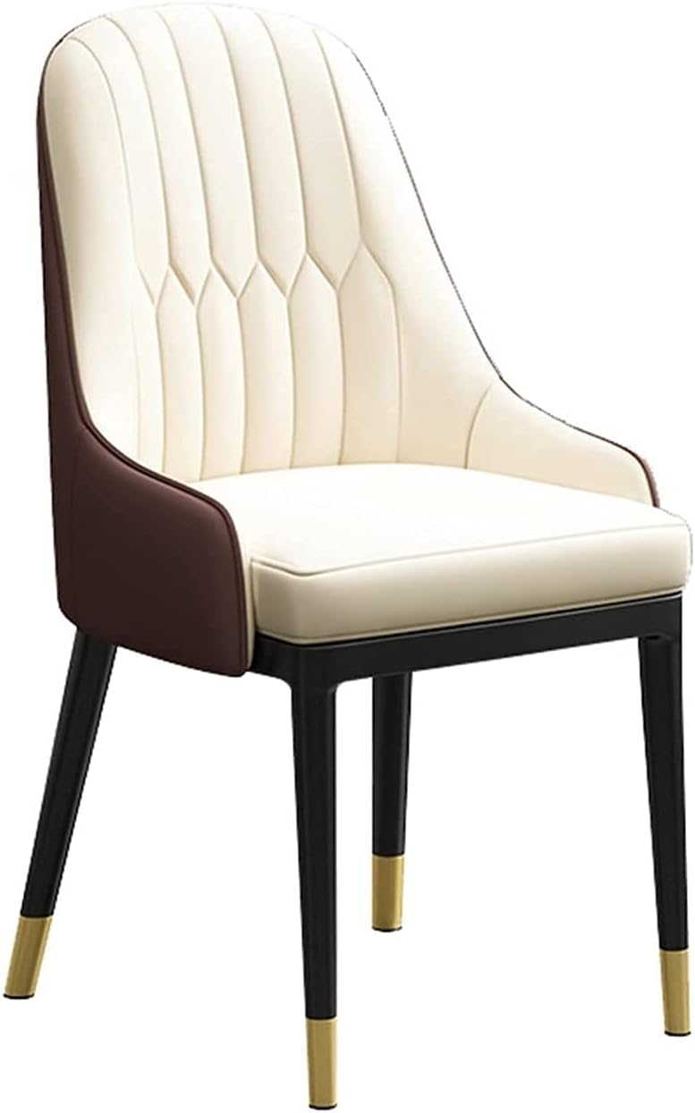 Modern Comfortable Dining Chairs Dining Living Room Bedroom Kitchen Aent Chairs Modern PU Leather High Back Padded Soft Seat,with Metal Legs