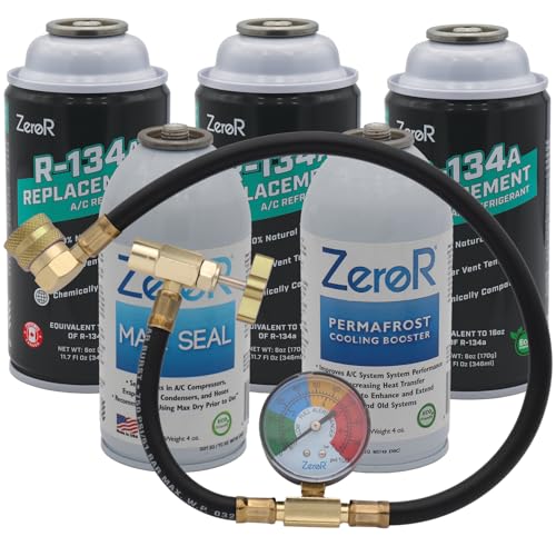 ZeroR® Premium Repair & Recharge Kit for R134a Refrigerant Systems | Max Seal, Permafrost, R134a...