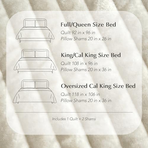 EverGrace Stripe Channel Luxury Velvet Quilt Set Queen Size, Beige by EverGrace - Used condition - Image 9