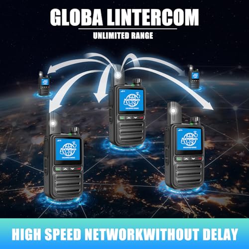 KAYOTOM Lifetime Free Unlimited Range Rapid Global Walkie Talkies PTT Push-to-Talk Over Cellular Nationwide 5000+ Miles POC 4G LTE Handheld Long Range Two Way Radio for Team Management (2Pack and SIM)