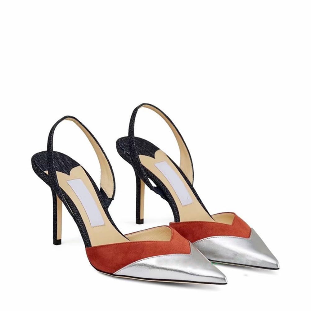 10CM Tacchi Alti da Donna - Décolleté a Punta con Fascetta per Cerimonia Nuziale