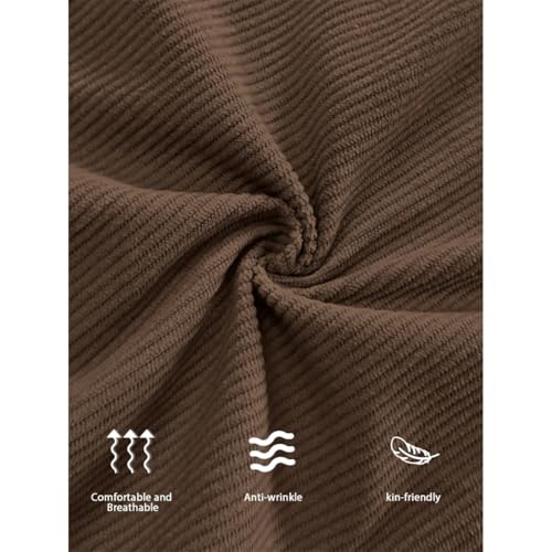 Mens Pants, Corduroy Fabric Men's Daily Casual deep V Striped lace-up Loose Elastic Waist Pocket Pants with Pockets3