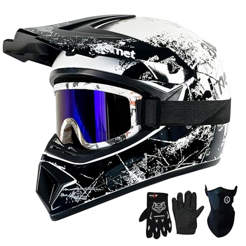 Loyoriwy Youth Dirt Bike Helmet 4-18 ,DOT Certified Full Face