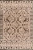 BoutiqueRugs Washable Brown Tribal 9x12 Large Area Rug Transitional Mocha Black White Walnut Diamond Natural Jute Traditional Halle Great Room Open Concept Master Bedroom Large Dining Room Easy Clean
