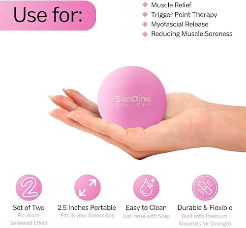 Miniatura 2 de Sandine - Pelotas de masaje Lacrosse para masaje de tejido profundo, liberación de tensión, alivia el dolor muscular, mejora la flexibilidad, ideal