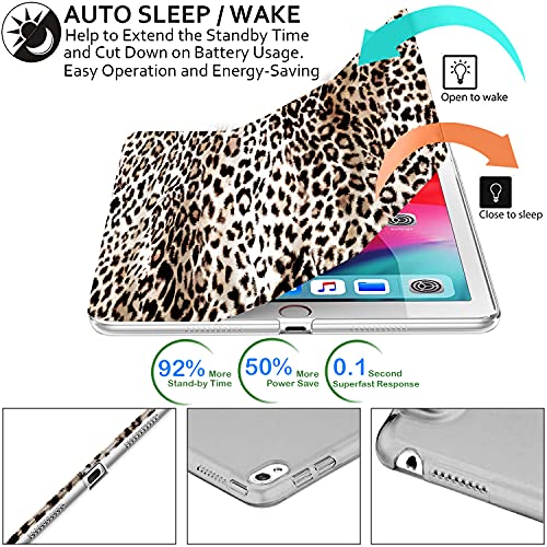 Image of DuraSafe Cases for iPad 10.5 Inch 2017 Air 3 2019 [ PRO 10.5 Air 3rd Gen ] A1701 A2152 A2123 MUUL2HN /A MUUK2HN /A MUUJ2HN /A MQDX2HN /A PrintediPad Cover with Translucent Frosted Hard Back - Leopard