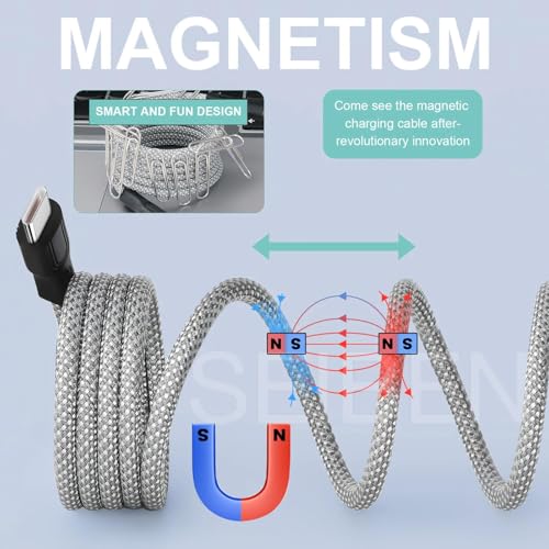 Image of Magnetic Coiled Type A - Type L [MFi-Certified] MagCable compatible with iPhone, iPad and Airpod, 65W / 3.1A Magnetic OMagCable, PD Technology, QC 3.0 Quick Charging - 1.2 meter , Type A - L , Black