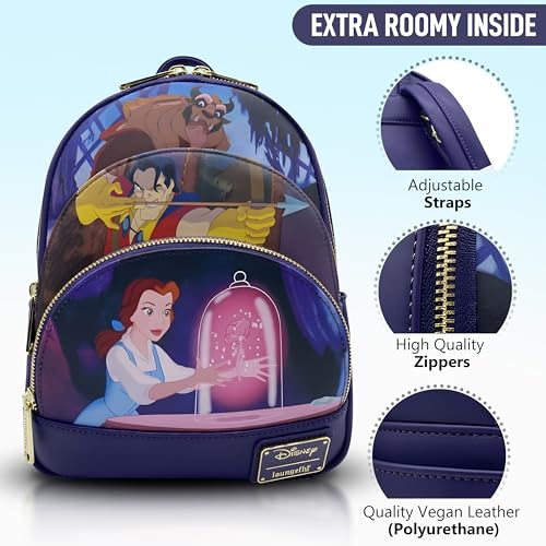 Loungefly Beauty and the beast Scene Triple Pocket Double Strap Shoulder Bag4