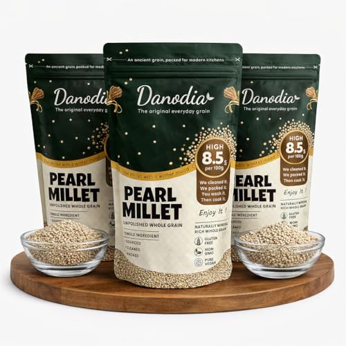 Danodia Foods Organic Pearl Millet Bajra Grain, Gluten-Free, 6 lb