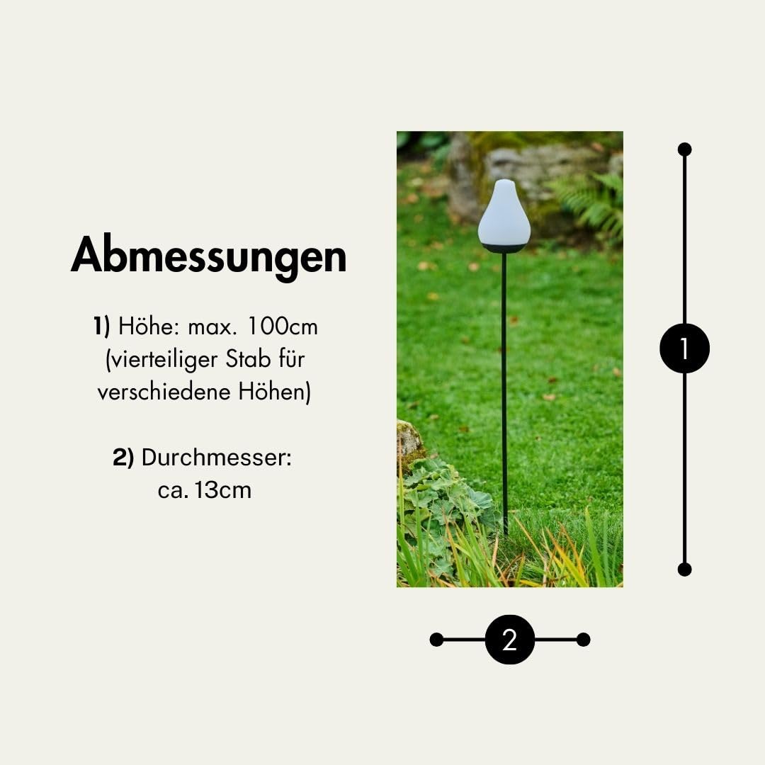Lumix® Solar Flowers 1x Solarleuchte für Außen Garten von Krinner innenliegendes Solarpanel, IP44, Auto EIN/AUS mit RGB, Auto Change und neutralem LED Licht, Gartenleuchte Tulip 1 Stück