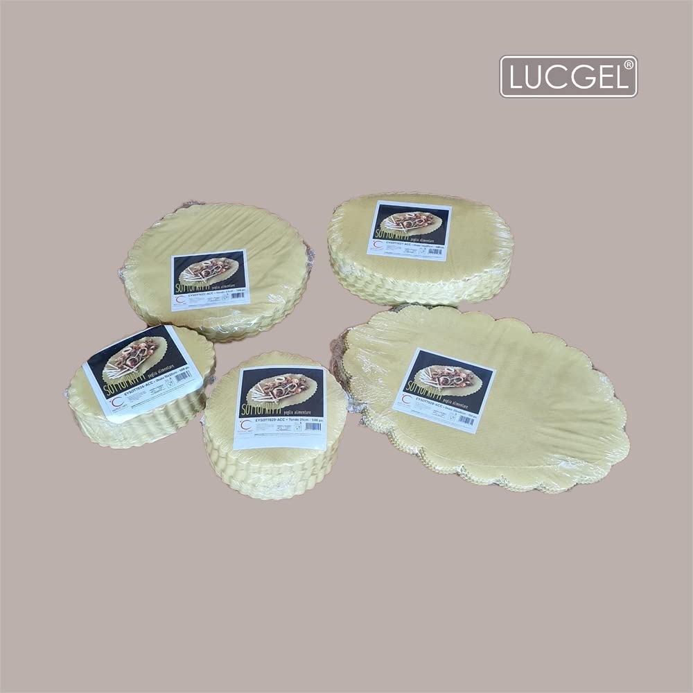 Lucgel Sottofritti Ovali in Carta Paglia Gialla Alimentare Goffrati Antigrasso 33x48 cm - 150 pezzi -
