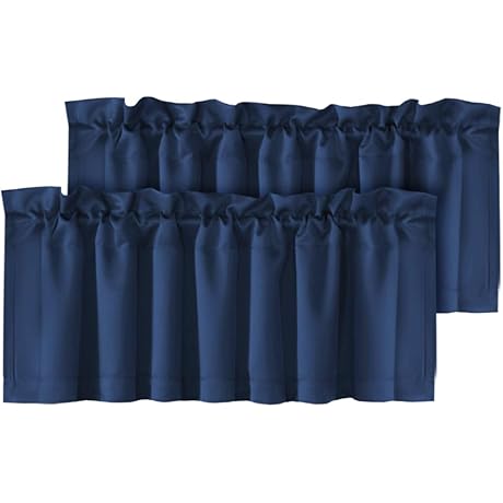 H.VERSAILTEX 2 Panels Blackout Window Valance Curtains for Kitchen/Bathroom, 52 Inches