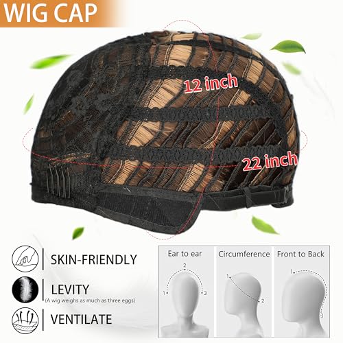 Image of Nnzes Short Wavy Bob Wig with Bangs for Women Shoulder Length Curly Soft Auburn Brown Copper Mix Synthetic Heat-Resistant Fiber Hair for Daily & Party Use