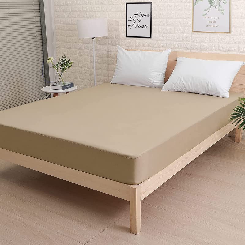 Cultiver Cotton Terry Waterproof Mattress Protector, Breathable and Noiseless, Fits Upto 10 inches Bed (72x36 inch | 6x3 feet, Beige)-picture-24