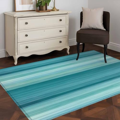 Tapete rectangular 2.7 x 5 ft turquesa ombre miniatura 4