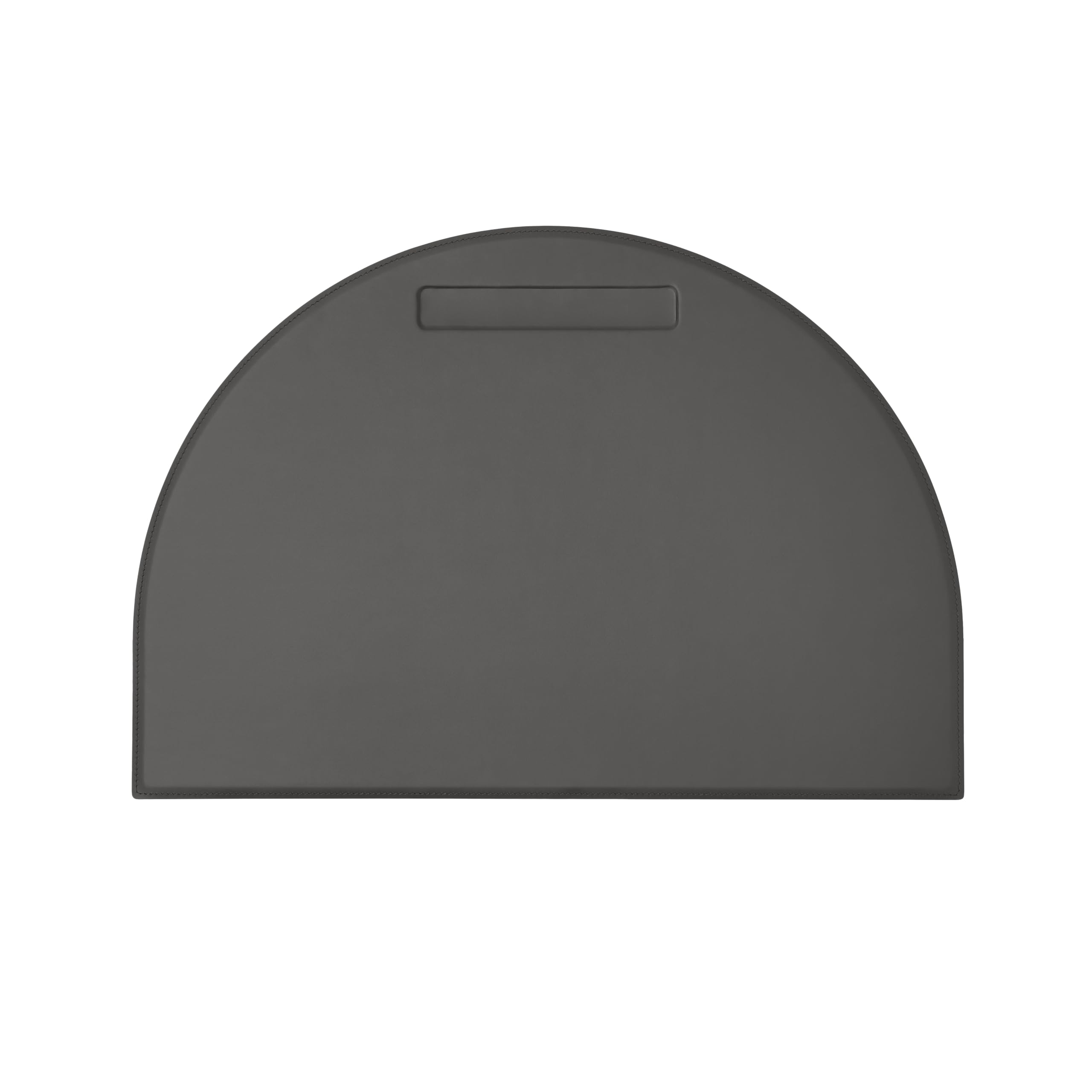 Eglooh - Diana - Desk Mat for Office Made of Anthracite Grey Leather - Desk Pad cm 90x60 - Semicircle Shape and Pen Slot - Handmade Stitchings and Non-Slip Bottom - Made in Italy