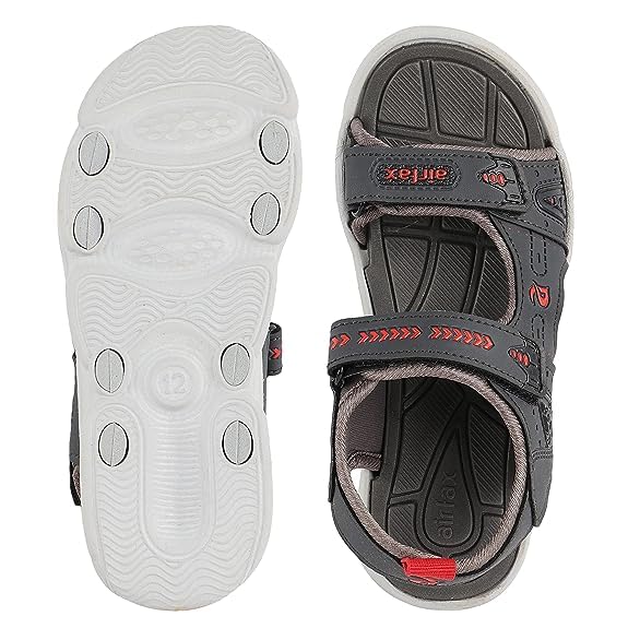Image of AIRFAX Men's Casual|Indoor /Outdoor| Lightweight & Comfortable | Fashionable & Regular Use | with Eva Sole Valcro Sports Sandals-Brown(FUTURECRAFT1)