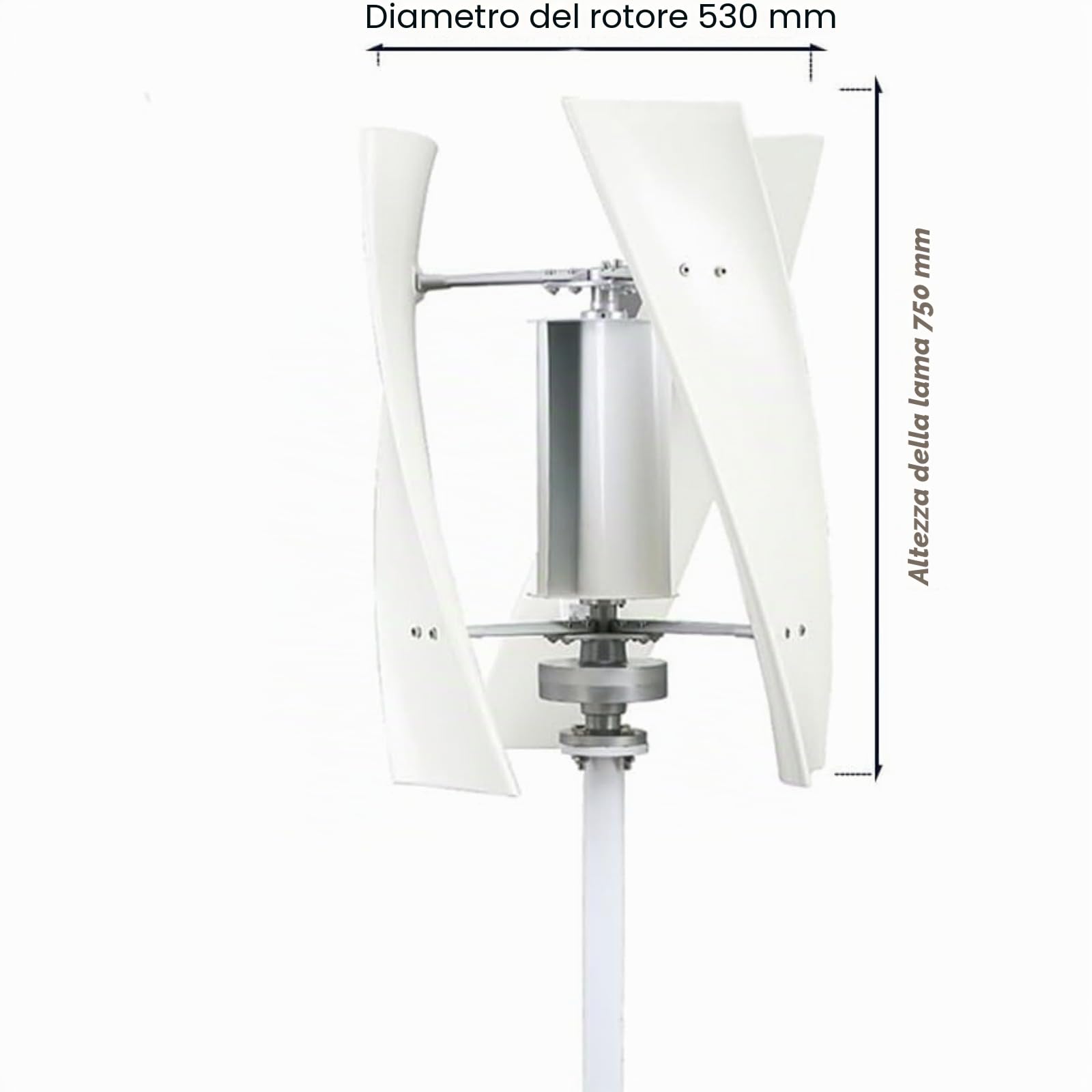 3000W Kit Generatore di Turbine Eolica 24V 48V 220V Kit Generatore di turbine eoliche portatile con 3 lame controller con regolatore di carica per camper marino casa