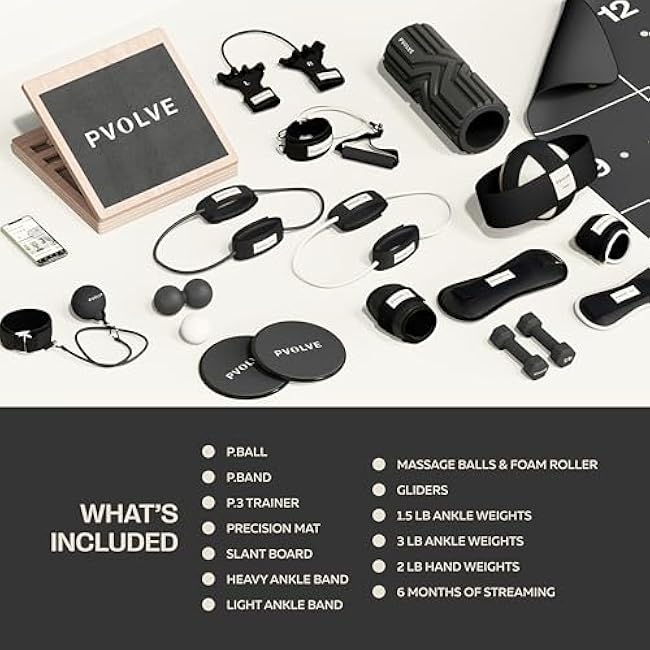 PVOLVE Home Workout Bundles - Home Gym Fitness Equipment for Total Body Strength Exercise and Recovery, Total Transformation Bundle