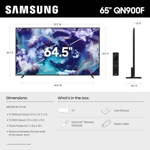 Image of Samsung 65-Inch Class Neo QLED 8K QN900F Series, Vision AI, Mini LED Smart TV (2025 Model, 65QN900F) Neo Quantum HDR 8K Pro, Object Tracking Sound + w /Dolby Atmos, Glare Free, Alexa Built-in
