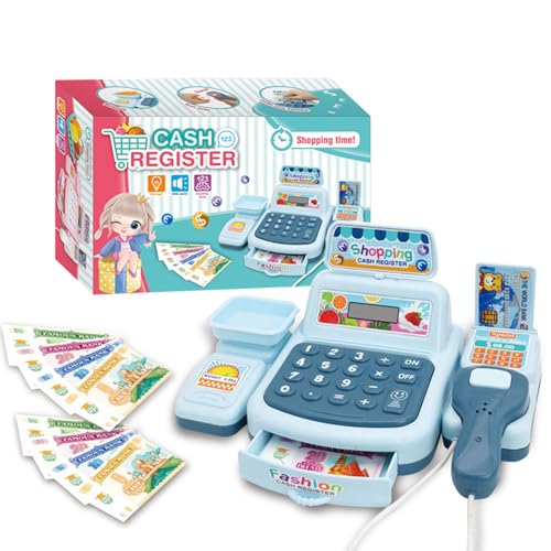 JTLB Caisse enregistreuse - Jouet interactif avec fonctions de comptage et de numérisation - Plastique sûr et robuste pour les enfants - Soupe familiale