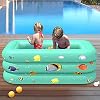 YIHANGG Inflatable Swimming Pool, Full-Sized Inflatable Kiddie Pool, Family Lounge Pool for Kids Adult Suitable for Backyard Outdoor Garden,150CM