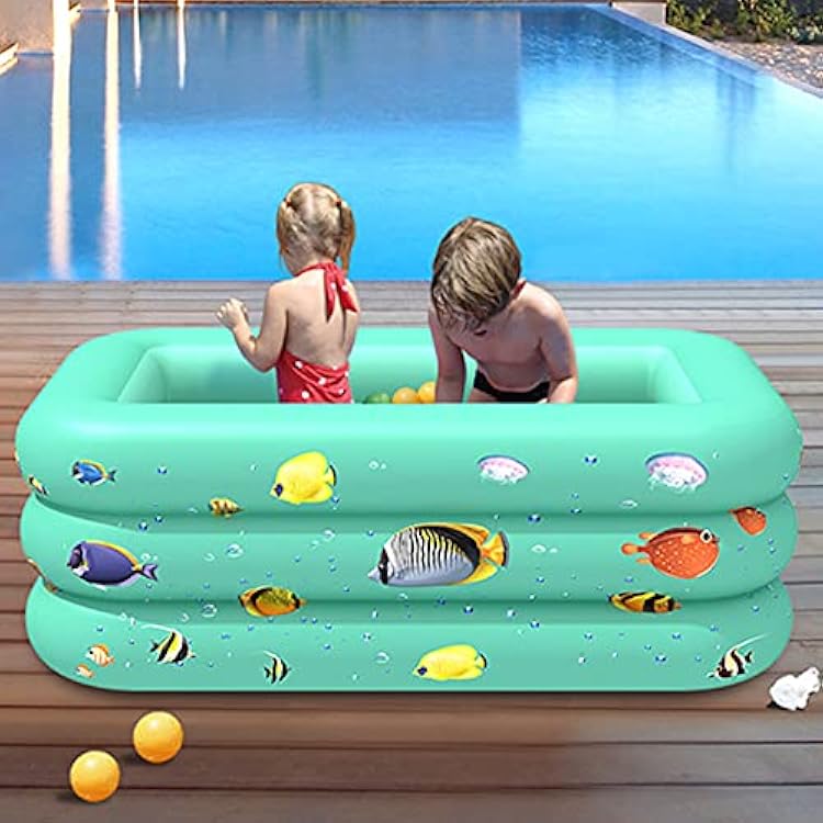 YIHANGG Inflatable Swimming Pool, Full-Sized Inflatable Kiddie Pool, Family Lounge Pool for Kids Adult Suitable for Backyard Outdoor Garden,150CM