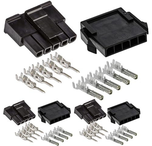 5-PIN Single Row Interconnect System 10.5 A with 3.00 mm Pitch Male & Female Receptacle and Plug, w/Terminal (20-24 AWG) Compatible with Molex Micro-Fit 3.0