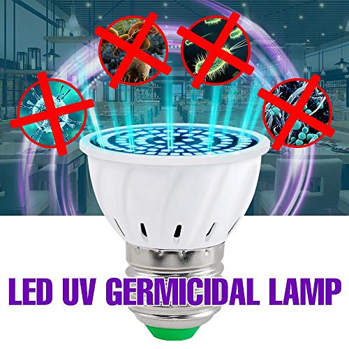 UV-Sterilisator UV Desinfektionslampe E27 E14 LED Sterilisationslampe MR16 keimtötende Glühbirne UVC GU10 UV-Licht 48 60 80 LEDs B22-UV keimtötend E14 48 LEDs 220 V Cover
