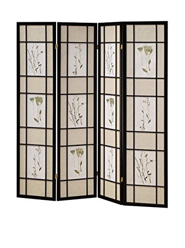 ORE Furniture International 4-Panel Shoji Screen, Black by ORE Furniture