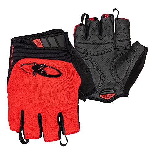 Lizard Skins Aramus Cadence Short Finger Cycling Gloves – 3 Colors Unisex Padded Road Bike Gloves (Crimson RED, Large)