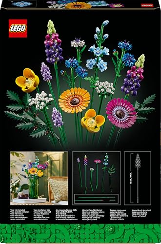 LEGO Botanicals Bouquet de Fleurs Sauvages - Plantes Artificielles avec Coquelicots et Lavande - Activité Manuelle pour Adulte - Idée Cadeau pour Femme ou Homme - Edition 2023-10313