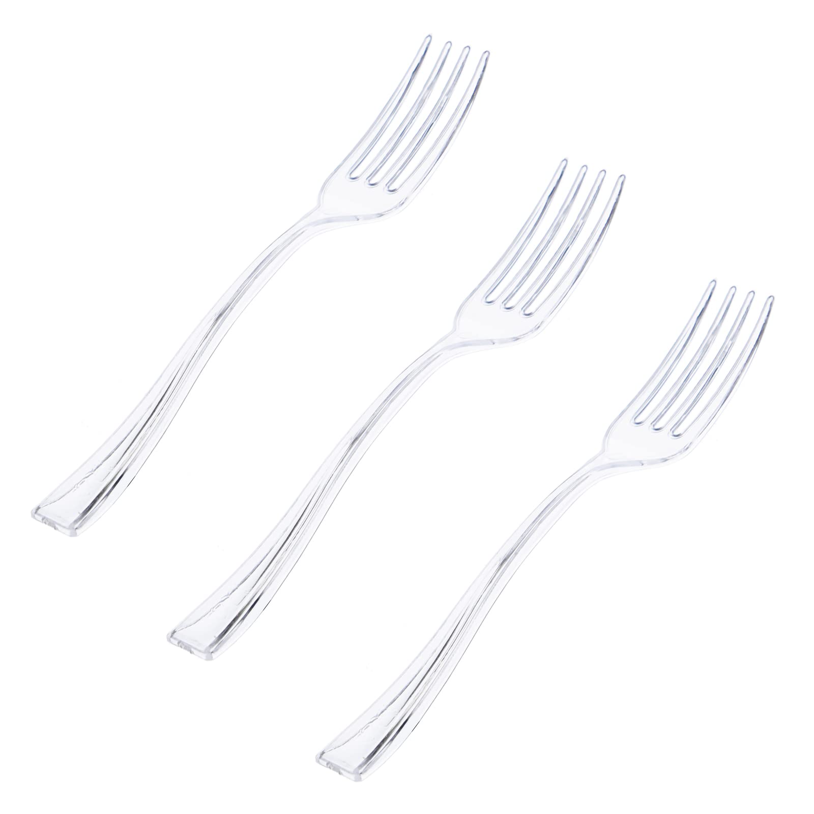 Photo 1 of WDF Clear Plastic Mini Forks, 300 Count, 4-Inch