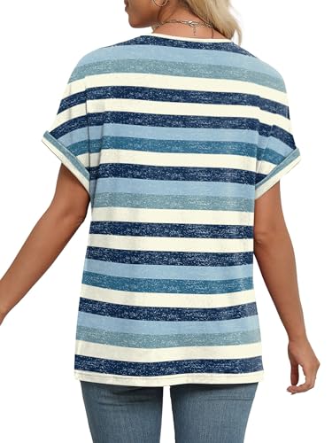 Image of WIHOLL Womens Summer Tops Short Dolman Sleeve Shirts 2026 Fashion V Neck Outfits Clothes