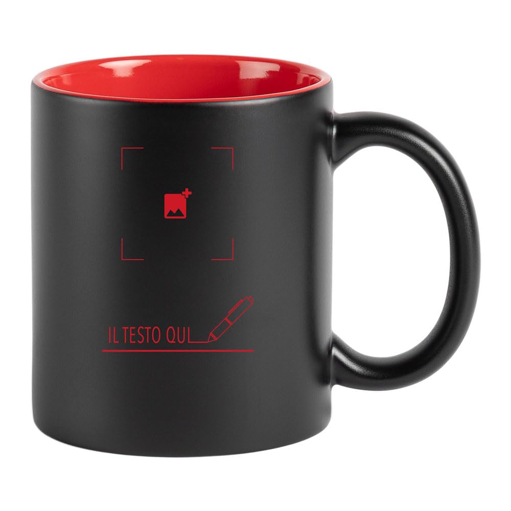 Tazza Grande In Ceramica 15 Oz - Rosso Con Fondo Grezzo, Stile Semi-Smalto, Adatta A Microonde E Lavastoviglie, Regalo Originale Per La Cucina - 5